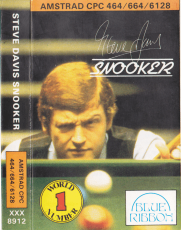 Tape Game Cover Amstrad CPC Schneider Blue Ribbon- Steve Davies Snooker