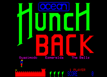 Title screen Hunchback Ocean 1984 Oric 48K