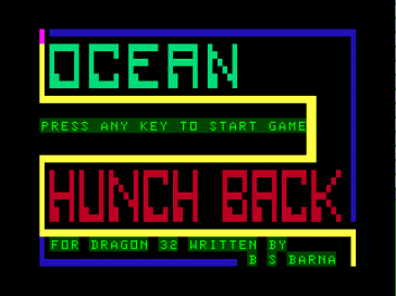 Title screen Hunchback Ocean 1984 Dragon 32