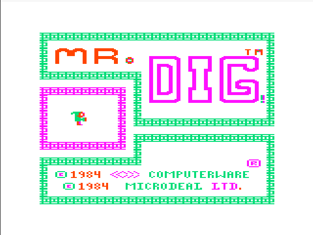 Game Review Mr.Dig! Titlepicture - Dragon 32 - Microdeal