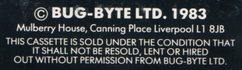 Tape Game Cover Bug-Byte BBC B - Sea Lord V2