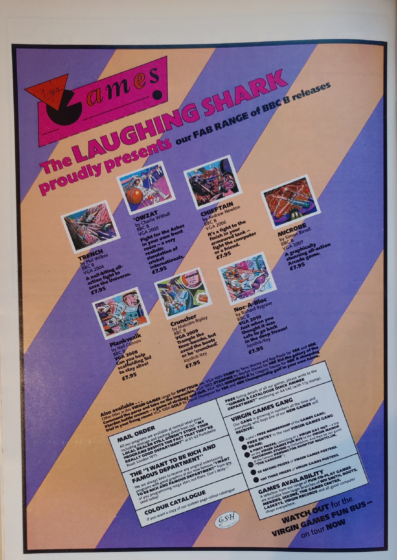 Full Page Advert Virgin Games - from Acorn User