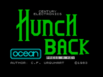 Title screen Hunchback Ocean 1983 ZX Sinclair Spectrum