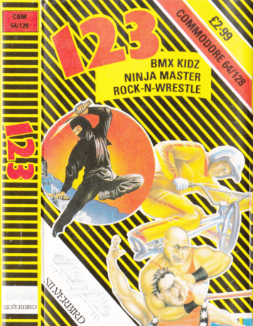 Tape Game Cover Commodore 64 C64 Silverbird Firebird - 123 BMX Kidz, Ninja Master & Rock'n'Wrestle
