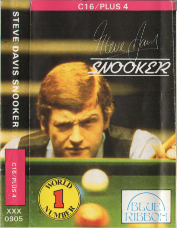 Tape Game Cover commodore C16/Plus4/C116 Blue Ribbon - Steve Davis Snooker