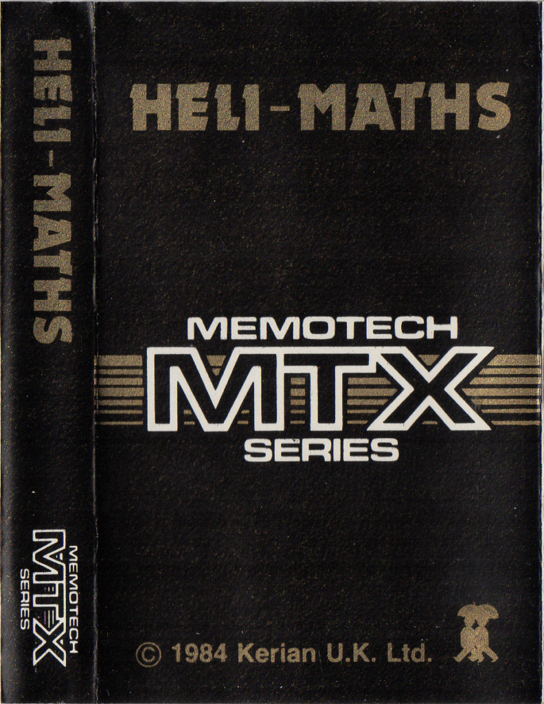 Tape Game Cover MTX Memotech Kerian - Heli-Maths