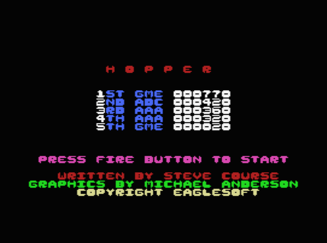 Hopper Review Title Screen MSX