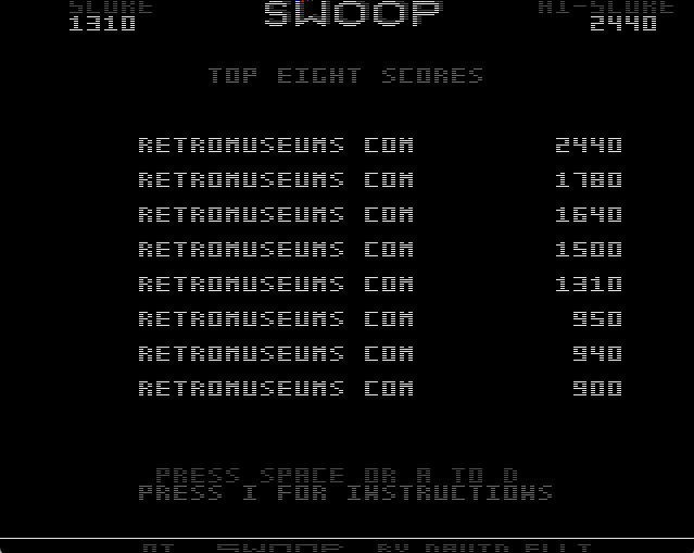 Highscore during Swoop Review